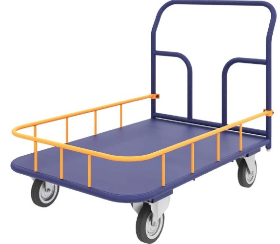 Тележка платформенная Rusklad ТПБ 1 500 х 800 мм, колеса 200 мм, с бортом 150 мм