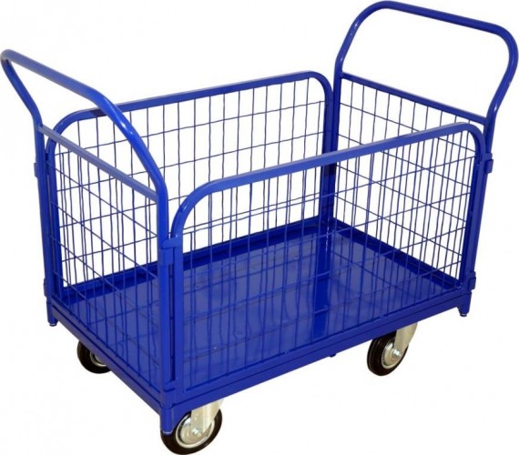 Тележка платформенная Rusklad ТС-7 200 800 х 1400 мм, съемные сетчатые борта, 200 мм