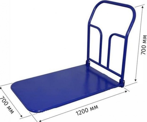 Тележка платформенная Rusklad ТПСР 5 М П складная ручка, педаль, 700 х 1200 мм (без колес) ТПСР 5 М П б/к - изображение 2
