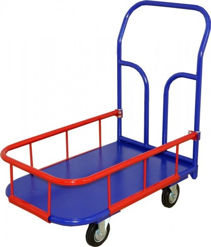 Тележка платформенная Rusklad ТПБ 2 600 х 900 мм, колеса 125 мм, с бортом 150 мм