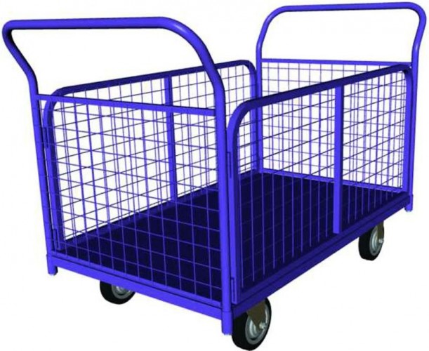 Тележка платформенная Rusklad ТС-5 700 х 1200 мм, съемные сетчатые борта (К-160 мм)