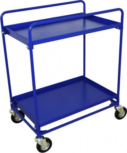 Тележка платформенная с двумя ручками Rusklad ТЯ-3 2-х ярусная 600х1000, полка с бортиком, К-160 мм