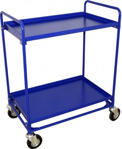 Тележка платформенная с двумя ручками Rusklad ТЯ-2 2-х ярусная 600х900, полка с бортиком, К - 160 мм