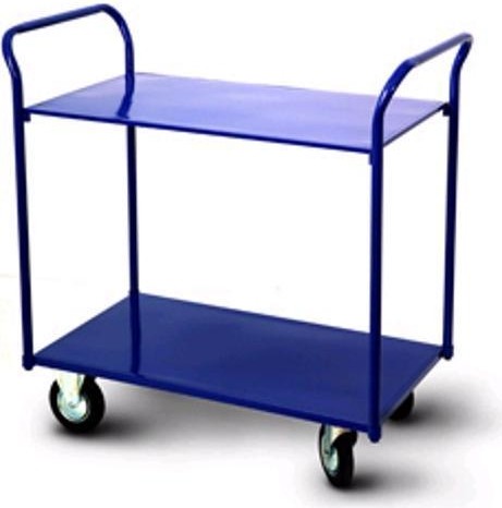 Тележка платформенная с двумя ручками Rusklad ТЯ-3 2-х ярусная 600х1000, полка без бортика, К-160 мм