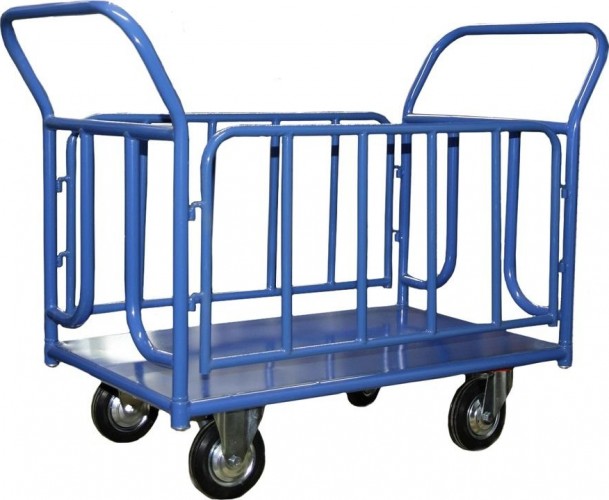 Тележка платформенная СТЕЛЛА-ТЕХНИК КПО-500 Т 4-х колес., борт-труба (800х1200) 200-K, до 550 кг КПО-500Т-200-К