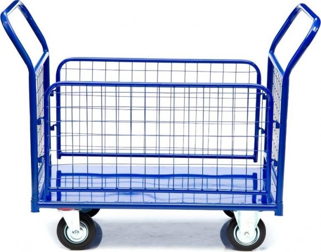 Тележка платформенная СТЕЛЛА-ТЕХНИК КПО-300 с бортами, 600х1000мм КПО-300-С-125-И