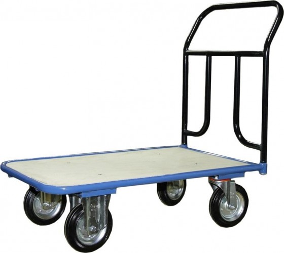 Тележка платформенная СТЕЛЛА-ТЕХНИК КПТ-500 4-х колесная с фанерой (600х1000) 160-K, до 400 кг КПТ-500-160-К