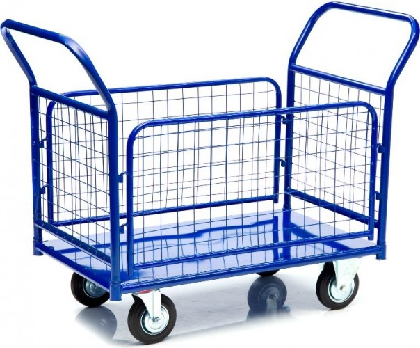 Тележка платформенная СТЕЛЛА-ТЕХНИК КПО-300 с бортами, 600х1000мм КПО-300-С-125-К