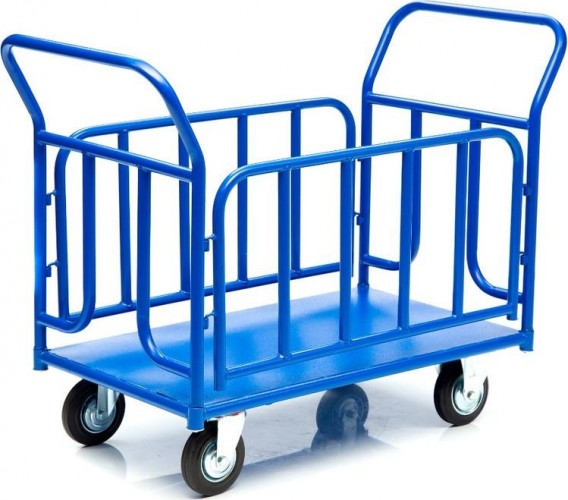 Тележка платформенная СТЕЛЛА-ТЕХНИК КПО-500Т-150 с бортами, 800х1200мм КПО-500Т-150-И