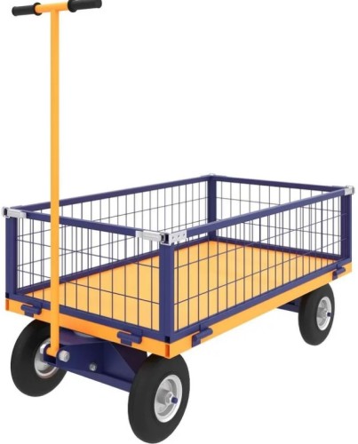 Тележка с сетчатым бортом Rusklad ТПОБ-2С 600х900 мм, до 450 кг, литые колеса 250 мм ТПОБ 2 С литые