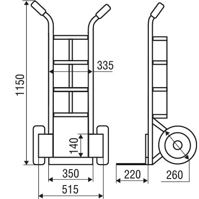 Тележка транспортировочная СОРОКИН 9.50 двухколесная, до150 кг - изображение 2