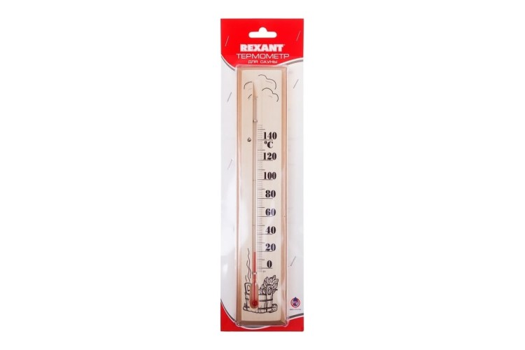 Термометр для сауны REXANT 70-0506 деревянное основание, 65х275мм - изображение 3