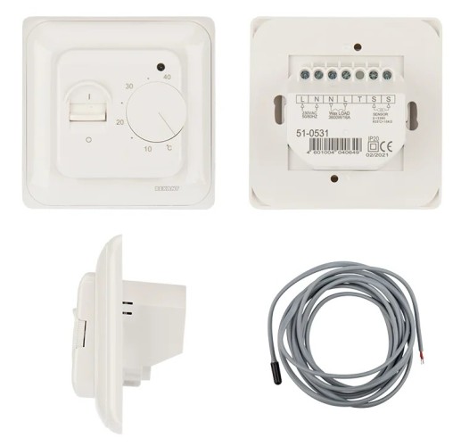 Терморегулятор для теплого пола REXANT R70XT механический с датчиком температуры, бежевый 51-0581 - изображение 3