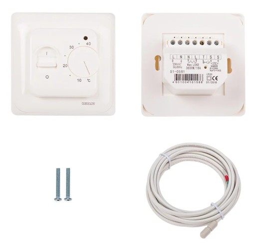 Терморегулятор для теплого пола REXANT R70XT механический с датчиком температуры 3500Вт, белый 51-0531 - изображение 3