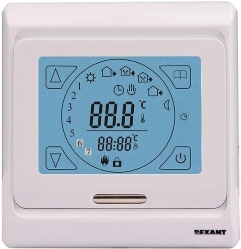 Терморегулятор для теплого пола REXANT R91XT сенсорный с автомат. программированием 3680Вт 51-0533