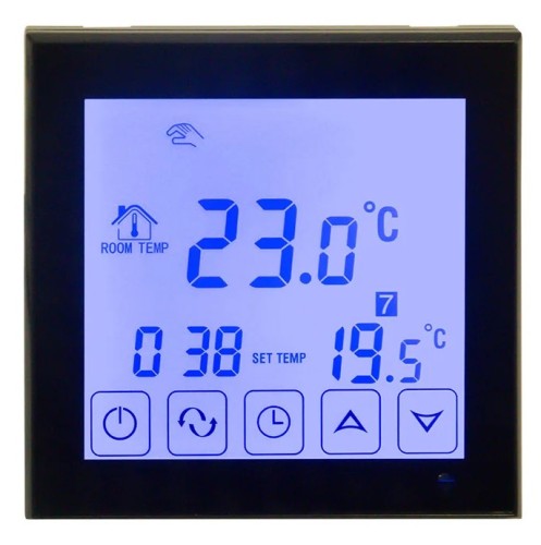 Терморегулятор для теплого пола REXANT R200B сенсорный с автомат. программированием, черный 51-0574