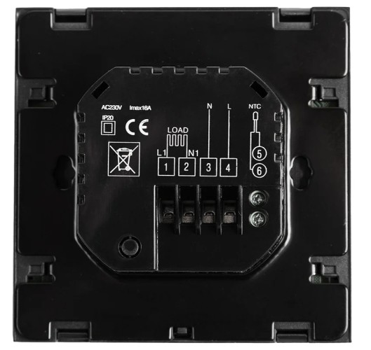 Терморегулятор для теплого пола REXANT R200B сенсорный с автомат. программированием, черный 51-0574 - изображение 2