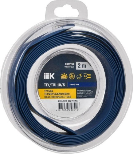 Термоусаживаемая трубка IEK ТТУ нг-LS 6/3 син. (уп.2м)  UDR12-006-003-002-K07-T