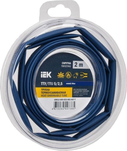Термоусаживаемая трубка IEK ТТУ нг-LS 5/2.5 син. (уп.2м)  UDR12-005-D25-002-K07-T