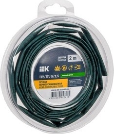 Термоусаживаемая трубка IEK ТТУ нг-LS 5/2.5 зел. (уп.2м)  UDR12-005-D25-002-K06-T