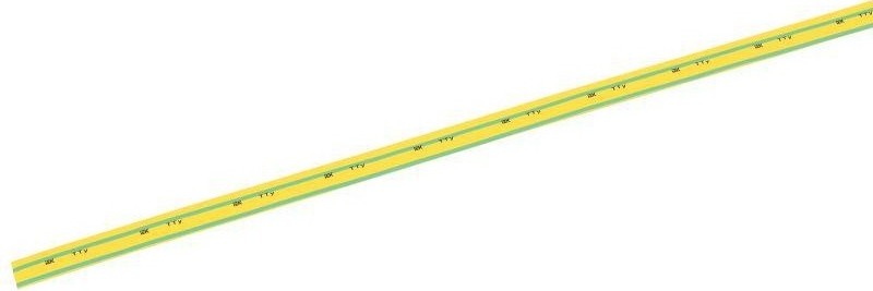 Термоусаживаемая трубка IEK ТТУ нг-LS 16/8 желт./зел. 1м  UDRS-D16-1-K52