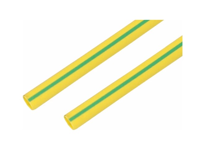 Термоусаживаемая трубка REXANT 25-0007 ТУТ нг 50,0/25,0мм, желто-зеленая (уп.10 шт. по1м)
