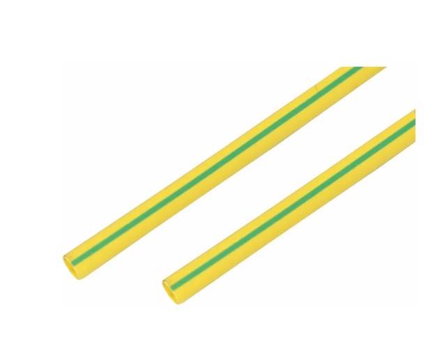 Термоусаживаемая трубка REXANT 21-5007 ТУТ нг 15,0/7,5мм, желто-зеленая (уп.50 шт. по1м)