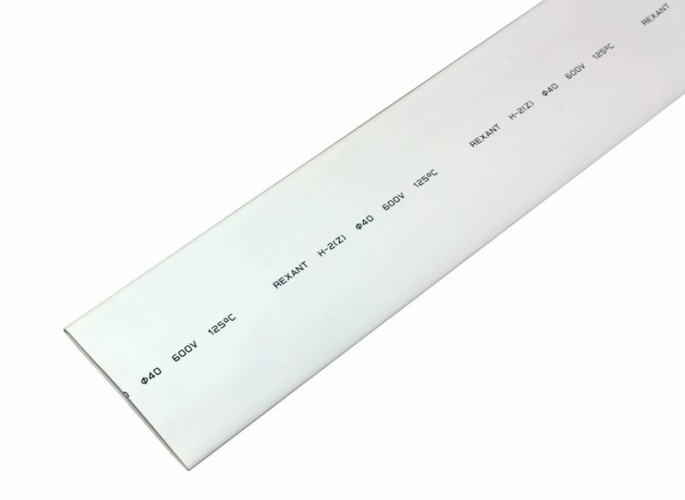 Термоусаживаемая трубка REXANT 24-0001 ТУТ нг 40,0/20,0мм, белая (уп.10 шт. по 1м)