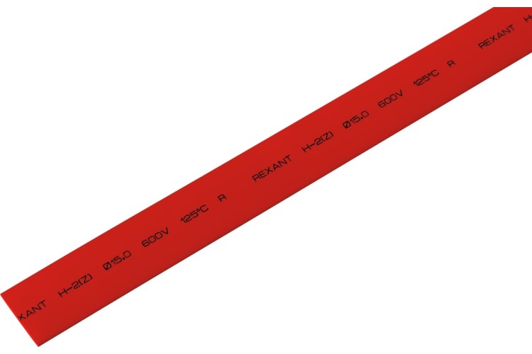 Термоусаживаемая трубка REXANT 21-5004 ТУТ нг 15,0/7,5мм, красная (уп.50 шт. по1м)