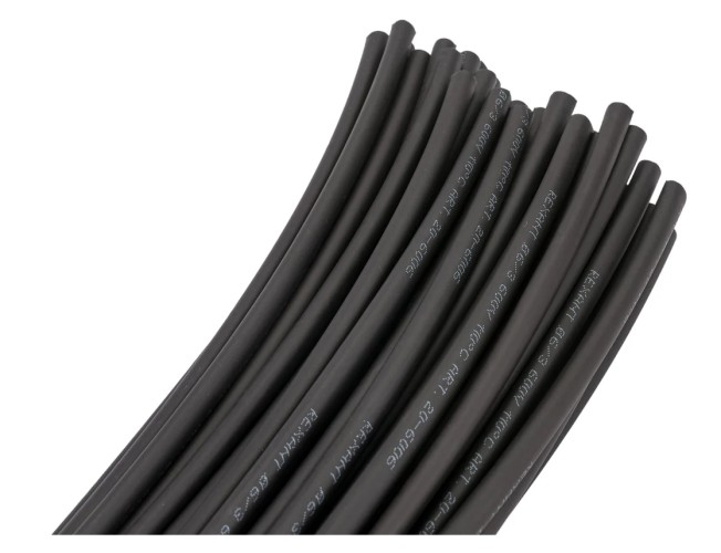 Термоусаживаемая трубка REXANT 20-6006 ТУТ нг 6,0/3,0мм, черная (уп.50 шт. по1м)