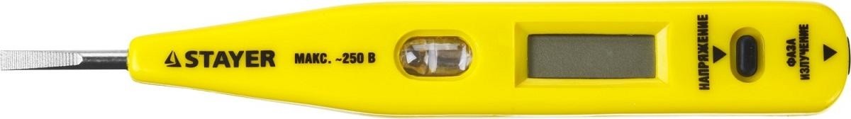 Тестер напряжения 12-220В STAYER "MASTER" цифровой со световым индикатором, 125мм, 45290 45290 - изображение 3