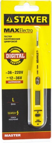 Тестер напряжения 12-220В STAYER "MASTER" цифровой со световым индикатором, 125мм, 45290 45290 - изображение 4