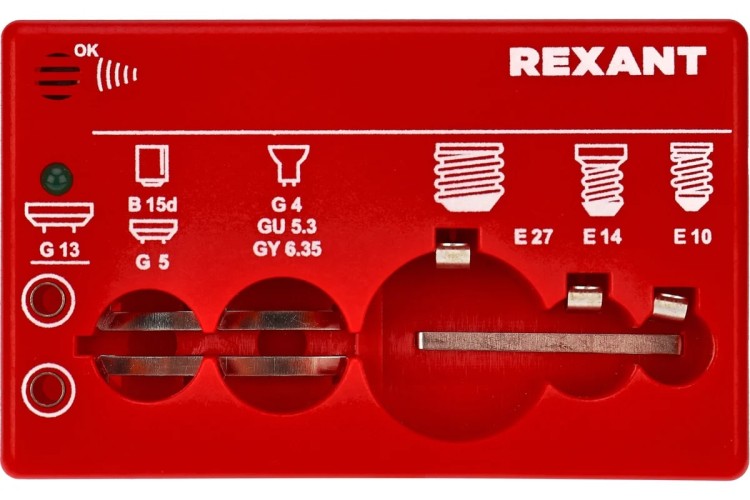 Тестер REXANT 604-803 для ламп, портативный, на батарейке - изображение 2