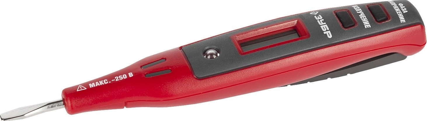 Тестер ЗУБР Мастер цифровой со световым индикатором, 140мм 45240