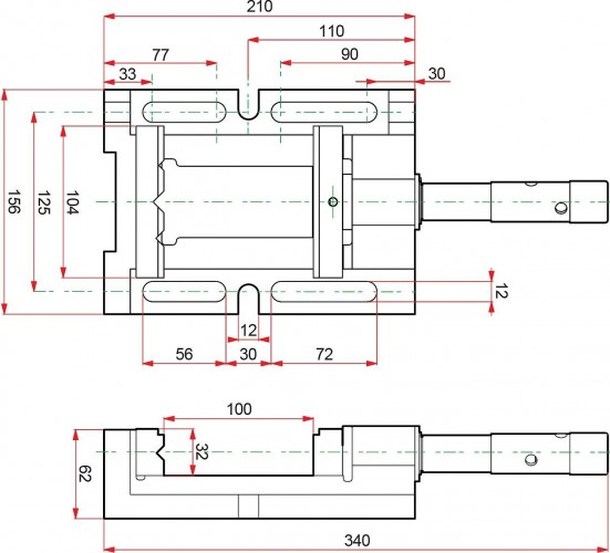 Тиски KRAFTOOL станочные 100 мм трехсторонние, сверлильные 32716-100 - изображение 3