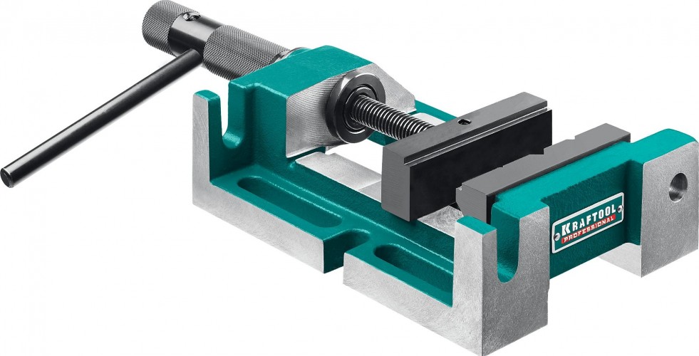 Тиски KRAFTOOL станочные 100 мм трехсторонние, сверлильные 32716-100