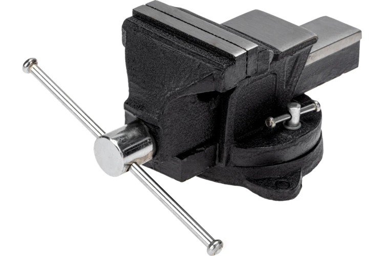 Тиски Kranz KR-12-5101 слесарные 100мм, поворотные, с наковальней