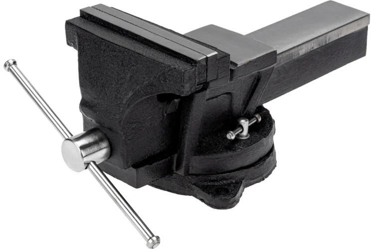 Тиски Kranz KR-12-5102 слесарные 150мм, поворотные, с наковальней