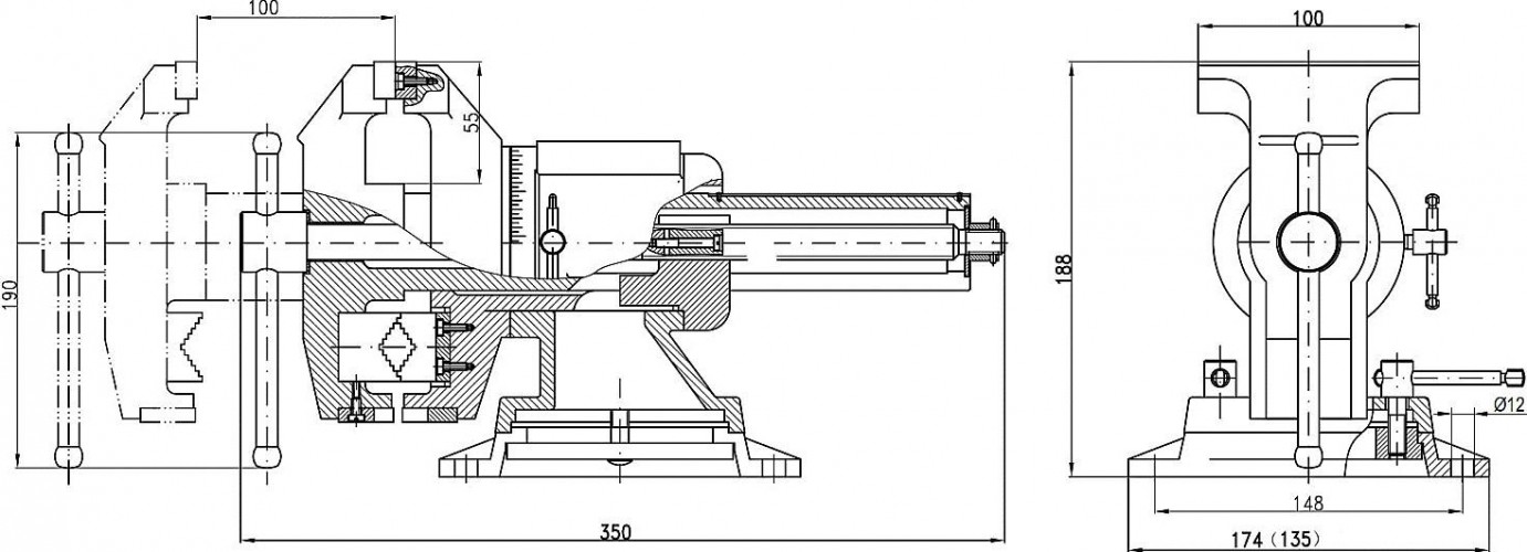 Тиски слесарные ЗУБР "Эксперт" 100 мм 32712-100 32712-100 - изображение 2