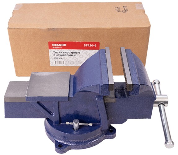 Тиски СТАНКОИМПОРТ ST420-6 слесарные с наковальней 150 мм - изображение 2