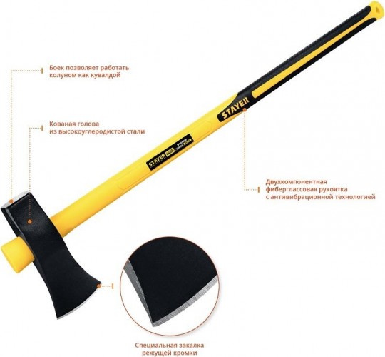 Топор-колун STAYER VIKING 20626-36 900 мм. 20626-36 - изображение 2