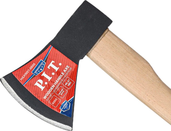 Топор P.I.T. HAXW01-0600 с деревянной рукояткой (600/860 г, кованый, 380мм) - изображение 3