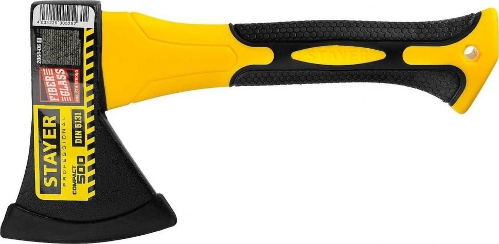 Топор STAYER COMPACT 600 г с фиберглассовой рукояткой, 2064-06 2064-06_z01