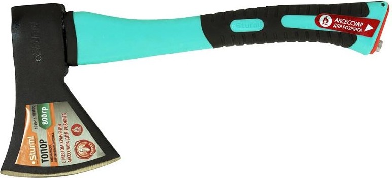 Топор Sturm 1015-13-FB0800 800гр. (обрезин.фибер.рукоятка, с зажигалкой)
