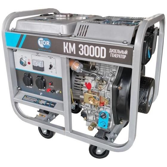 Генератор дизельный TOR KM3000D 3,0 кВт 220В 15 л с кнопкой запуска