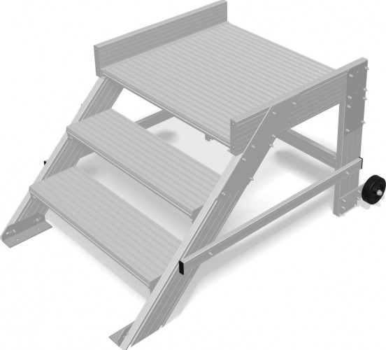 Трап с платформой KRAUSE  3 ступени, угол наклона 45 град., ширина ступеней 800 мм 810380 810380