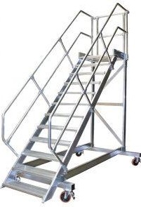 Трап с платформой KRAUSE  8 ступеней, угол наклона 45 град., ширина ступеней 800 мм 828071 828071