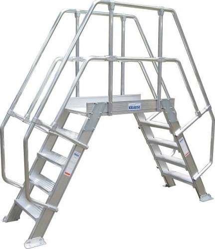 Трап с платформой переходной KRAUSE STABILO 6 ступеней, угол наклона 45 град., ширина ступ. 600 мм 826046
