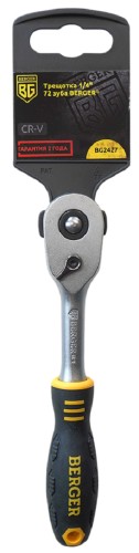 Трещотка BERGER BG2427 1/4" 72 зуба 150мм - изображение 3