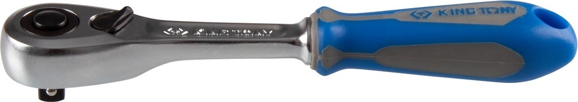 Трещотка KING TONY 2773-55GS 1/4", 140 мм, 90 зубцов, флажковая с кнопкой